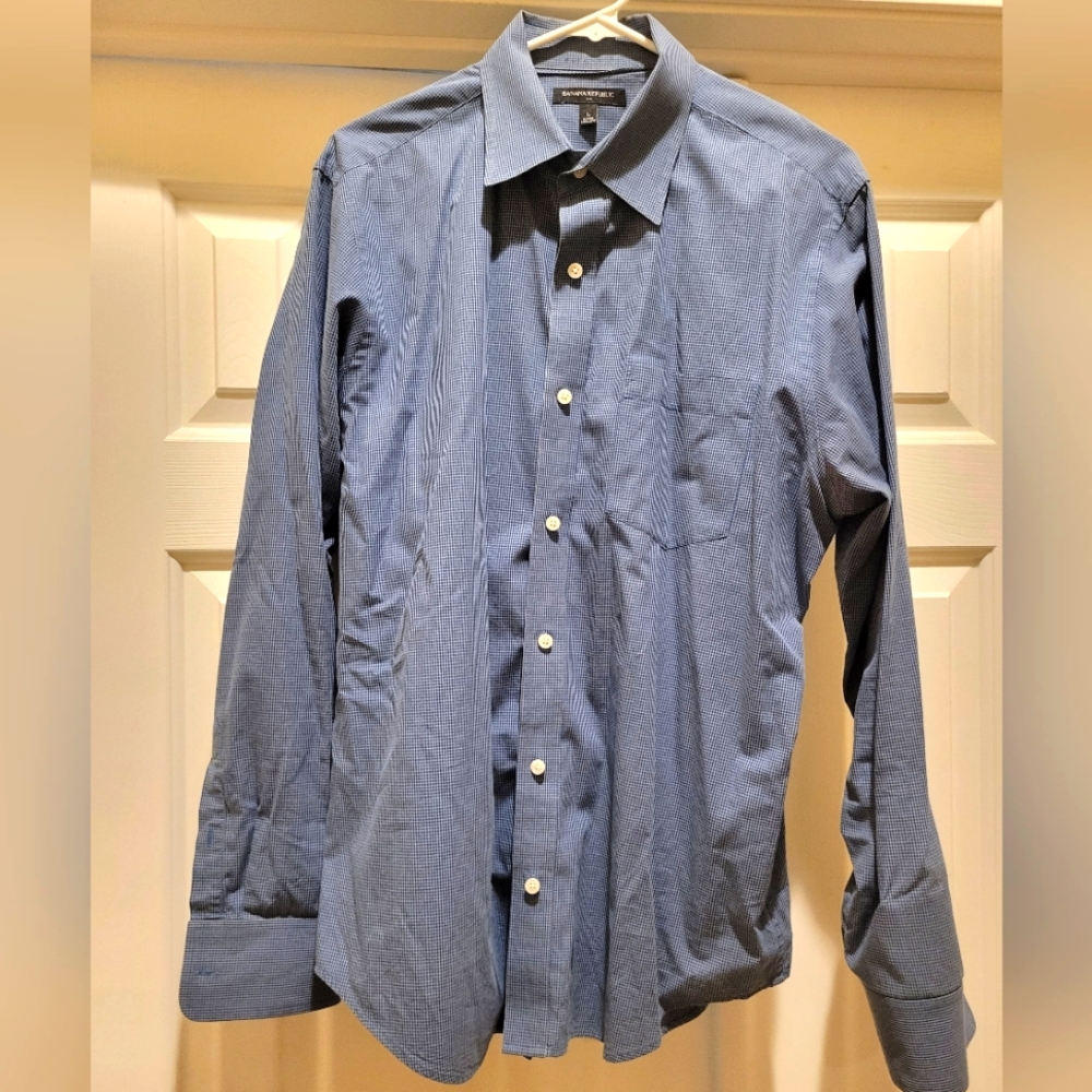 Banana Republic blue check dress shirt Large